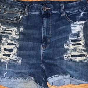 American Eagle Outfitters Dark Blue Denim Shorts